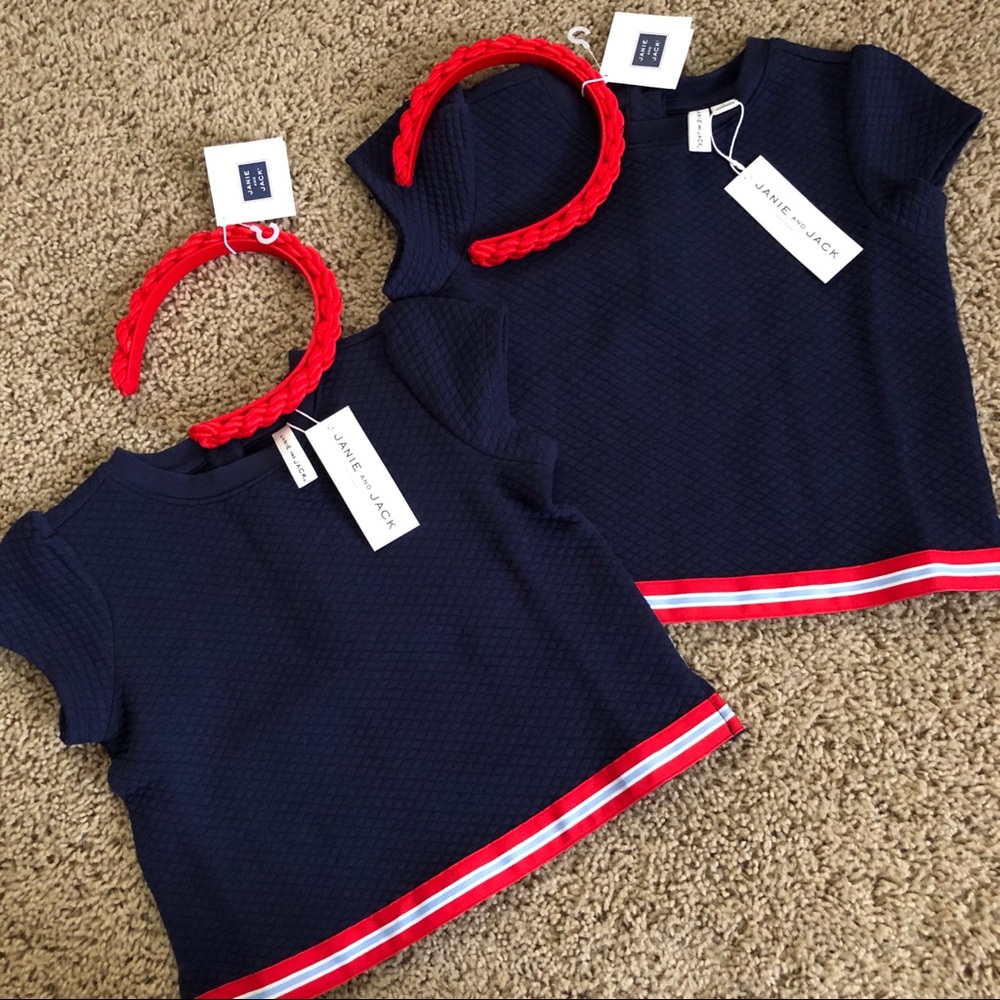 2pc NWT Janie and Jack top & headband bundle